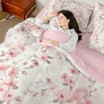 thumbnail image 4 of Manfei Girls Female Chic Floral Leaves Bedding Comforter Set 7 Pieces,Botanical Plants Full Bedding Set Lightweight,Dreamy Princess Fitted Sheet Flat Sheet,Lightweight Room Decor,Reversible, 4 of 8