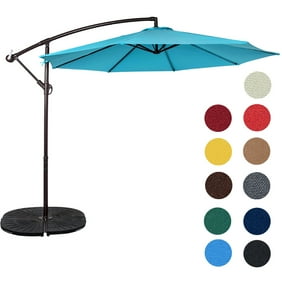 Sunrise 8ft Outdoor Patio Cantilever Umbrella With Lights Easy