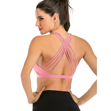 

Womens High Impact Sports Bras Criss Cross Back Sexy Running Bra Workout Running Crop Tops Longline Yoga Bra