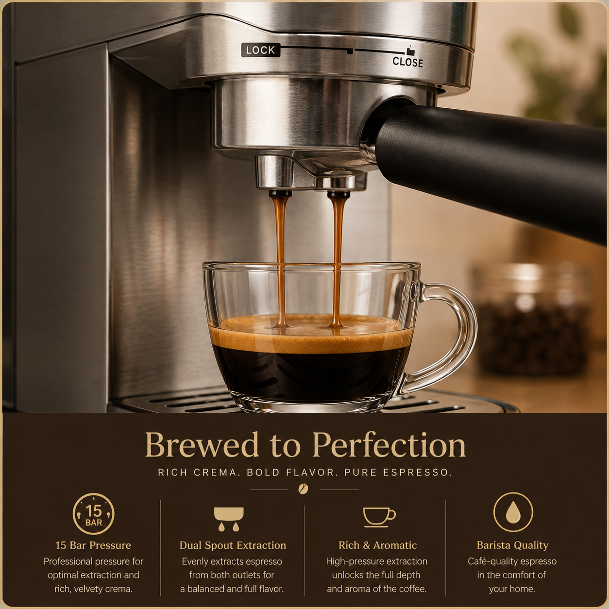 Nicwin 15-Bar Espresso Machine With Milk Frother & Steam Wand photo 8