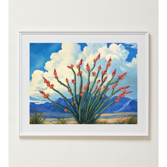 Big Bend National Park Wall Art, West Texas, Desert Landscape Poster,Clouds Above Cactus,Vintage Gallery Wall Art, Wall Art, Modern Wall Decor, 8x12 UNFRAMED