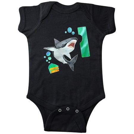 

Inktastic First Birthday Shark with Cake Gift Baby Boy or Baby Girl Bodysuit
