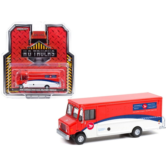 2019 Mail Delivery Vehicle Canada Post Red and White with Blue Stripes HD Trucks Series 21 164 Diecast Model by Greenlight 33210C