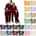 thumbnail image 5 of Christmas Pajamas for Family Silk Christmas Pjs Holiday Sleepwear Long Sleeve Button down Nightwear Set Holiday Pajamas Kids Matching Christmas Pajamas, 5 of 5