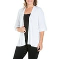 thumbnail image 3 of 24seven Comfort Apparel Plus Size Elbow Length Sleeve Open Front Cardigan, 3 of 4