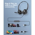 thumbnail image 4 of Auriculares USB New bee con micrófono para PC con cable USB-A y USB-C, 4 of 8