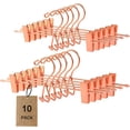 thumbnail image 1 of Stackable Shiny Copper/Gold Metal Pants Hanger, Rose Gold Skirt Trousers Hanger Add-on Hook, Space-Saving Hanger with Non-Slip Adjustable Clips for Jeans Slacks Boutique (10, Copper), 1 of 8