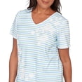 thumbnail image 4 of Alfred Dunner Womens Highlight Flower Striped Tee, 4 of 4