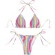 thumbnail image 1 of COZYEASE Conjunto de bikini floral de 2 piezas para mujer con cordón fruncido lateral triángulo halter sexy lindo trajes de baño, 1 of 4