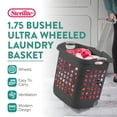thumbnail image 4 of Sterilite Ultra Wheeled Laundry Basket, 1.7 Bushel with Handles, Flat Grey, 4 Pack, 4 of 11