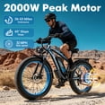 thumbnail image 6 of Electric Bike for Adults ,2000W Peak Motor, Off-Road E-Mountain Bike,32 MPH Max Speed 26"x4.0" Fat Tire E Bike,48V 17.5Ah Battery,UL2849, 6 of 6