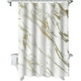 thumbnail image 5 of White Gold Marble Shower Curtain, Wild Symbol Shower Curtain Set with Hooks, Spring Summer Waterproof Fabric Shower Curtains for Bathroom Decor, 72x84 Inch Bath Curtain, 5 of 6