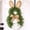 Beige B, variant on Easter Bunny-Themed Artificial Flower Wreath, 19 in Spring Floral Bunny Shaped Door Wreath Collocation Bow & Flower and Ears for Front Door, Porch Holiday Home Decoration