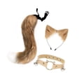 thumbnail image 4 of Orejas y cola larga falsas, regalos divertidos para mujeres y niñas, diadema para cosplay, baile de graduación marrón, 4 of 9