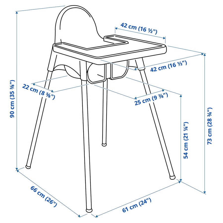 High chair White Portable Foldable