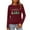 Wine, variant on Christmas T-Shirts for Women Lightweight Crewneck Pullover Long Sleeve Graphic Printed Tees Holiday Xmas Tops (XL, Red)
