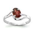 thumbnail image 1 of Solid 14k White Gold 7x5mm Oval Garnet January Red Gemstone Engagement Ring Size 7.5, 1 of 5