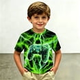 thumbnail image 2 of KHONTS 3D Graphic Printed Shirt Kids Neon Shirts for Boys Girls Crewneck Short Sleeve Tee,Size 2-13 Years 09-Green 160, 2 of 4