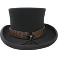 thumbnail image 3 of Different Touch Victorian Western Steampunk Top Hat with Leather Band and Chain, 3 of 4