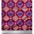 thumbnail image 3 of Soimoi Pink Viscose Chiffon Fabric Diamond Geometric Printed Fabric 1 Yard 42 Inch Wide, 3 of 5