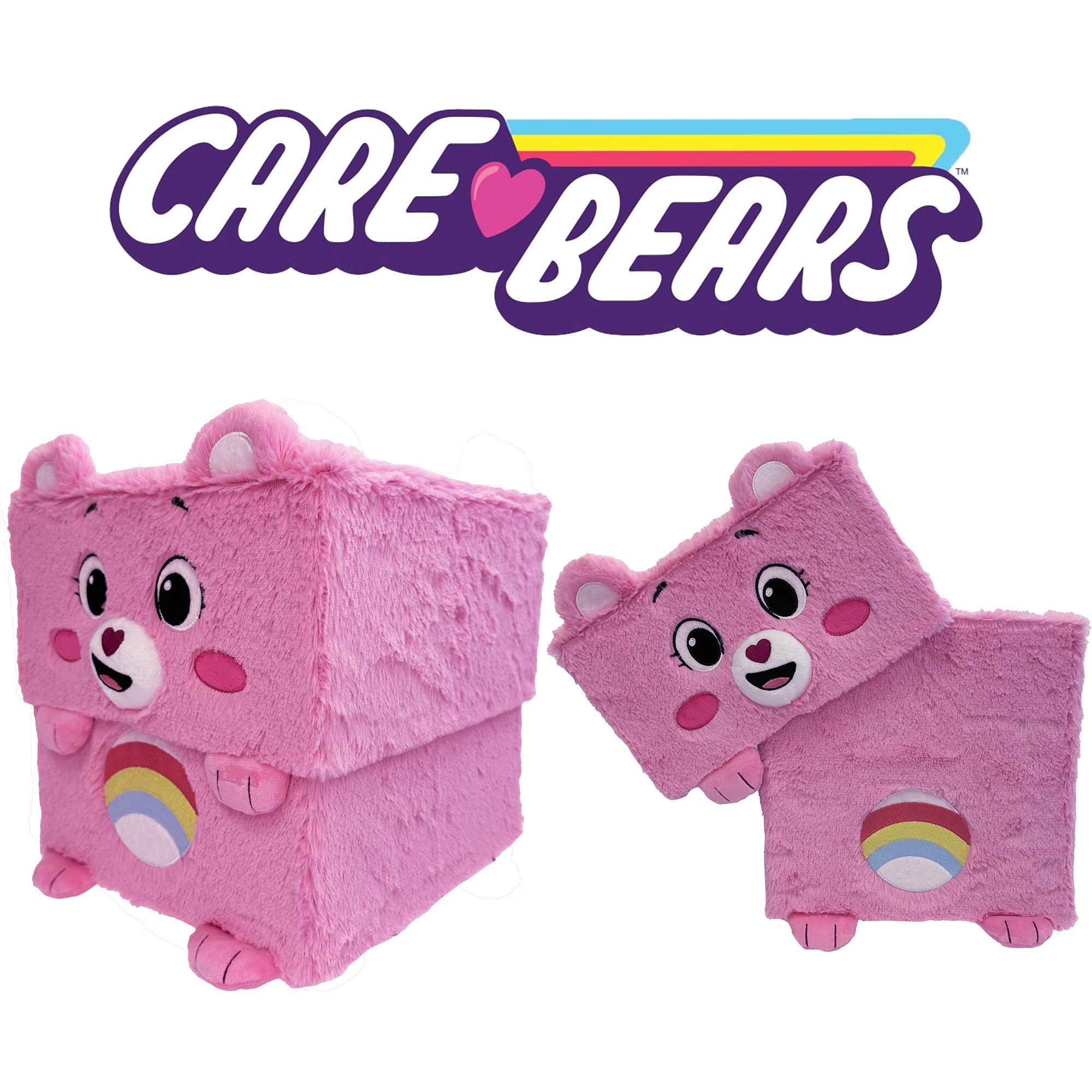 Care Bears: Storables 10" Box - Cheer Bear - Pink Character Themed Bin, Fabric Storage Container, Opening Top Lid, Holds Toys, Books & More, Licensed