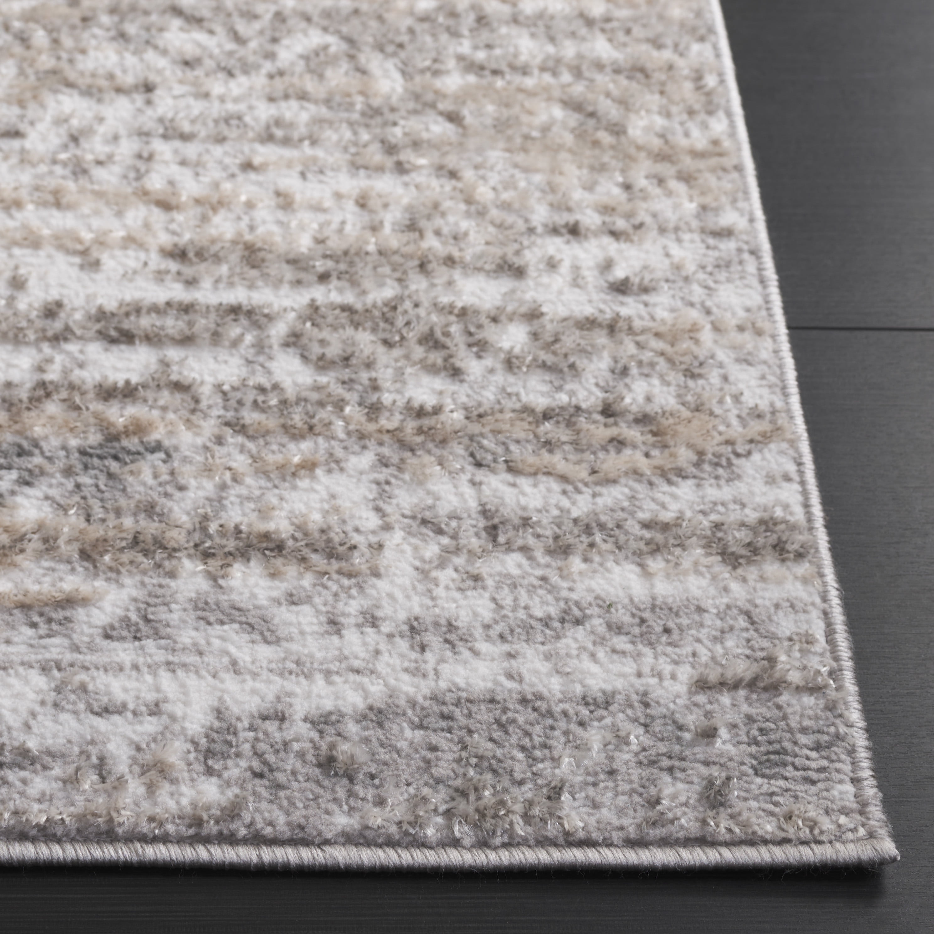 SAFAVIEH Maya Elvina Abstract Area Rug, Ivory/Grey, 6'7" x 6'7" Square