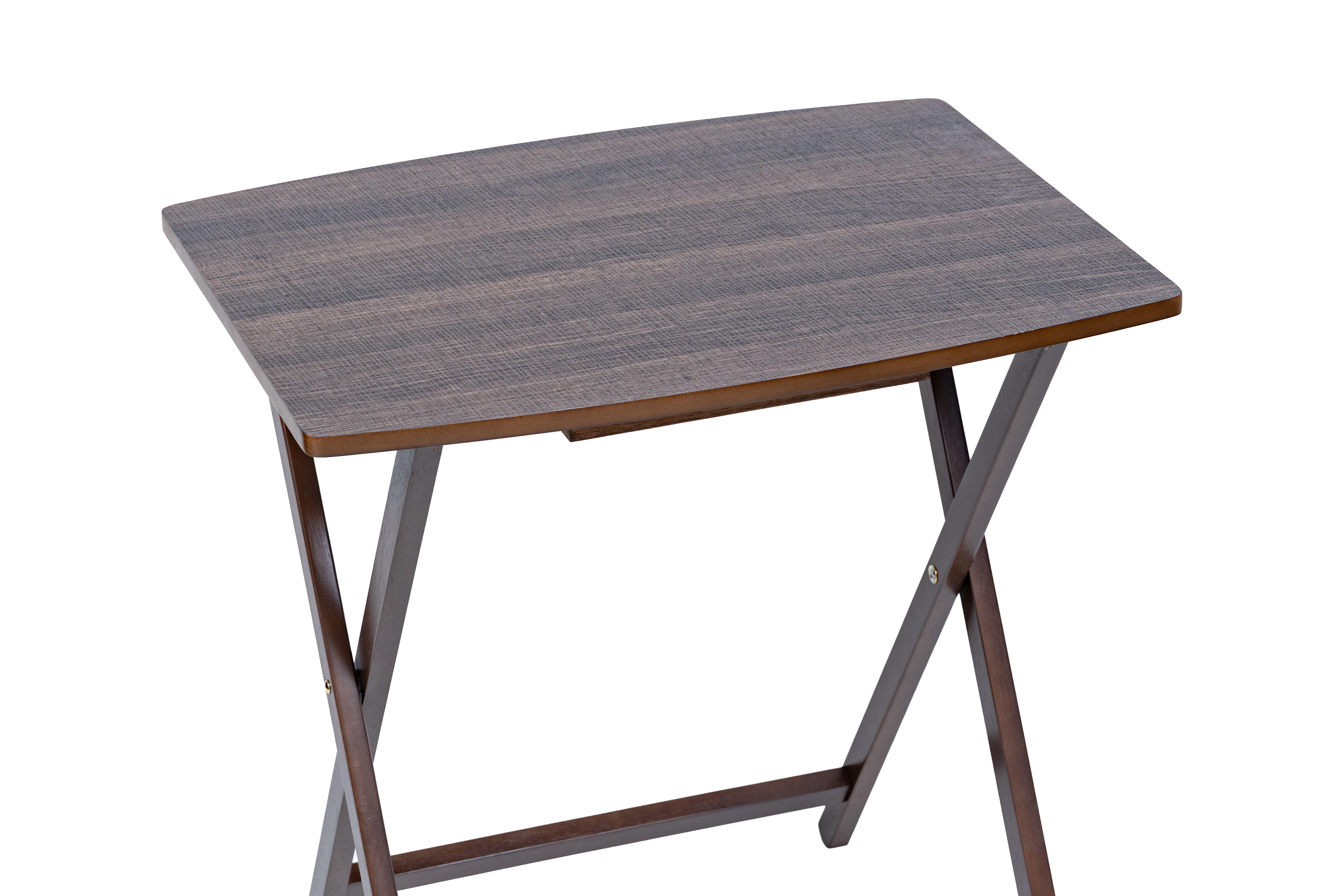 (4 pack) Mainstays Modern XL Oversized Folding Tray Table, Espresso