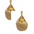 thumbnail image 1 of Oleegame 2PC Produce Storage Jute Hanging Fruit And Vegetable Baskets Rope Hook Woven Bag Hanging Basket Rope Fruit Basket Pocket Kitchen Storage Bag Home Decoration, 1 of 9