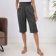 thumbnail image 2 of Pantalones de mujer con cintura elástica de mezcla de lino liso - Pantalones informales holgados con bolsillos, S-XXL, 2 of 6