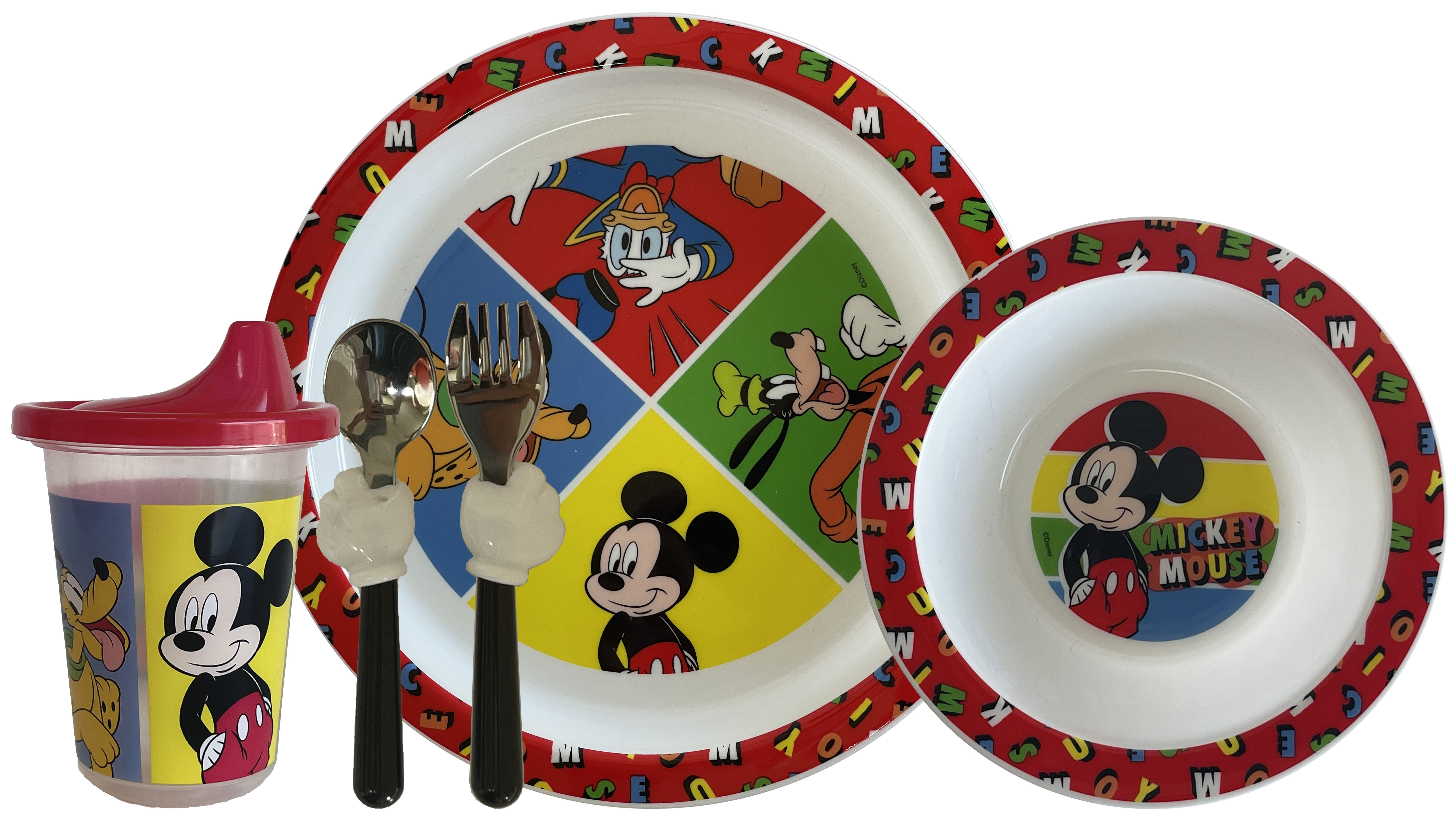 Bowl and Plate NEW Disney Mickey Mouse Clubhouse Mealtime Set Complete with Cup 