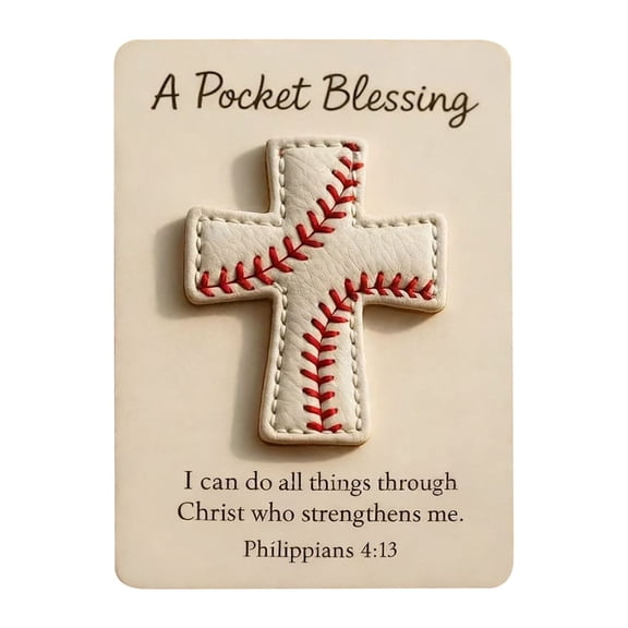 Baseball Pocket Hug with Blessing Card – Gift for Athletes, Sports Teams & Daily Encouragement