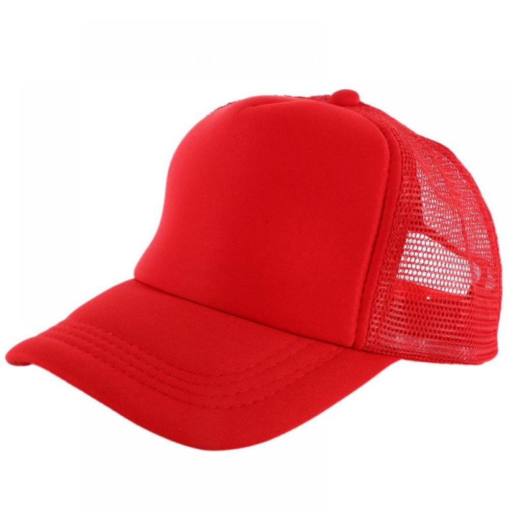 Hot Men Women Mesh Trucker Cap Plain Baseball Caps Kids Vintage Blank Curved Hat Walmart Com