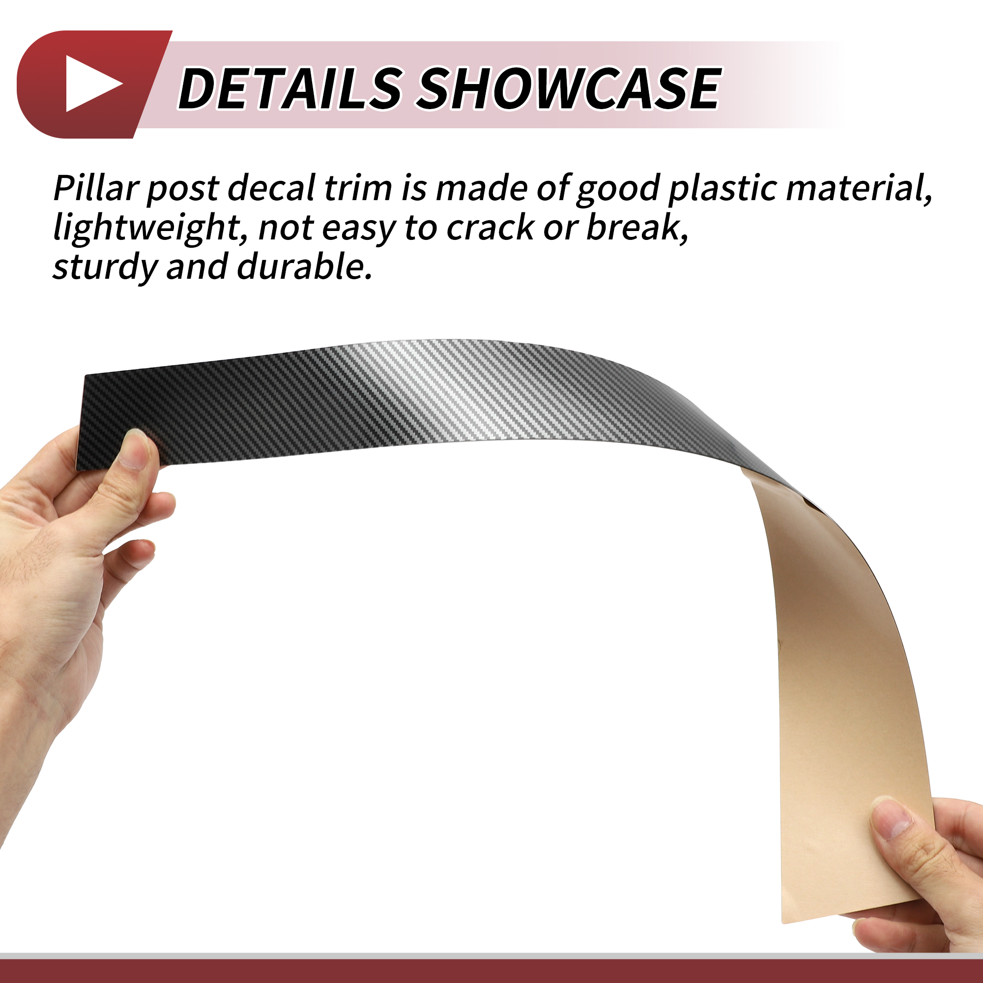 Unique Bargains 8Pcs Door Pillar Window Trim For Nissan Rogue 2014-2020 Black Carbon Fiber