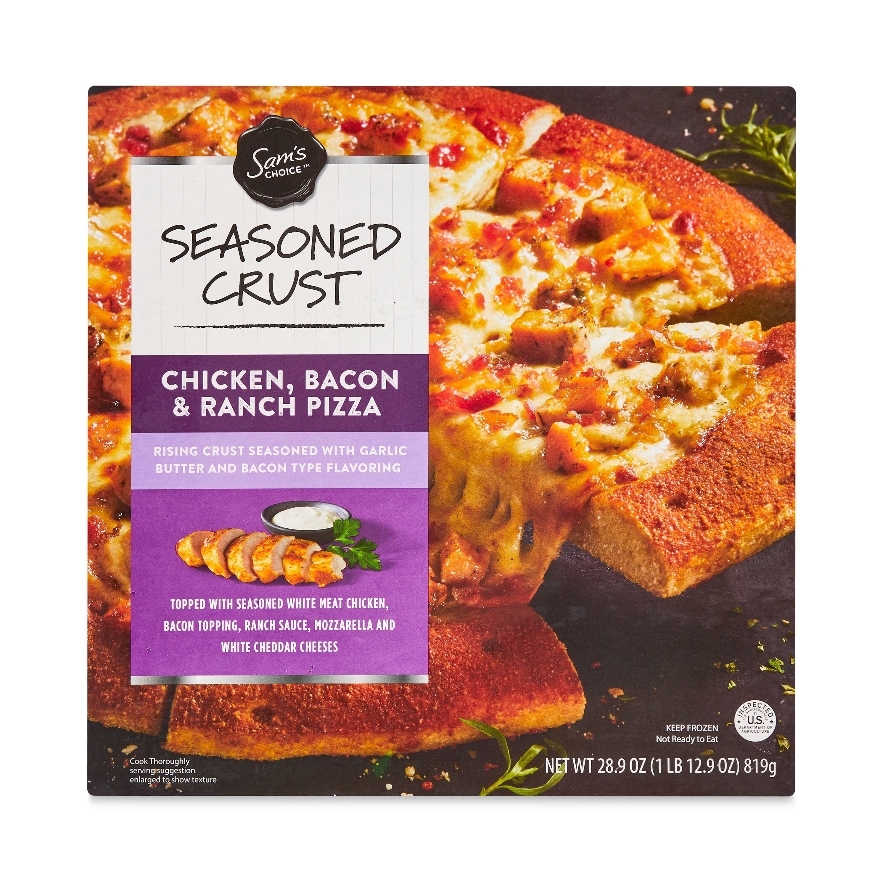 Sam's Choice Seasoned Crust Chicken, Bacon & Ranch Pizza, Frozen, 28.9 oz