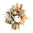 thumbnail image 2 of PSVFUJZ 12x11 Inch Fall Artificial Potted, Flowers Table Centerpieces, Rustic Burlap Decor for Table Autumn Thanksgiving Harvest Wedding Holiday Party Home Fireplace Mantle Decor Orange Maple leave, 2 of 6
