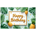 thumbnail image 3 of Decorative Design Birthday Party Banner Tropical Theme Pineapple Leaf Decoration Happy Birthday Banner for Summer Party Celebration Indoor Decoration, 3 of 8