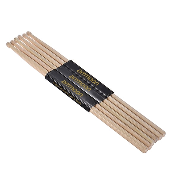 Baqueta 3 pares de baquetas de madera 5A Baquetas de tambor Fraxinus Mandshurica Conjunto de batería de madera Accesorios TOMSHOO Baqueta