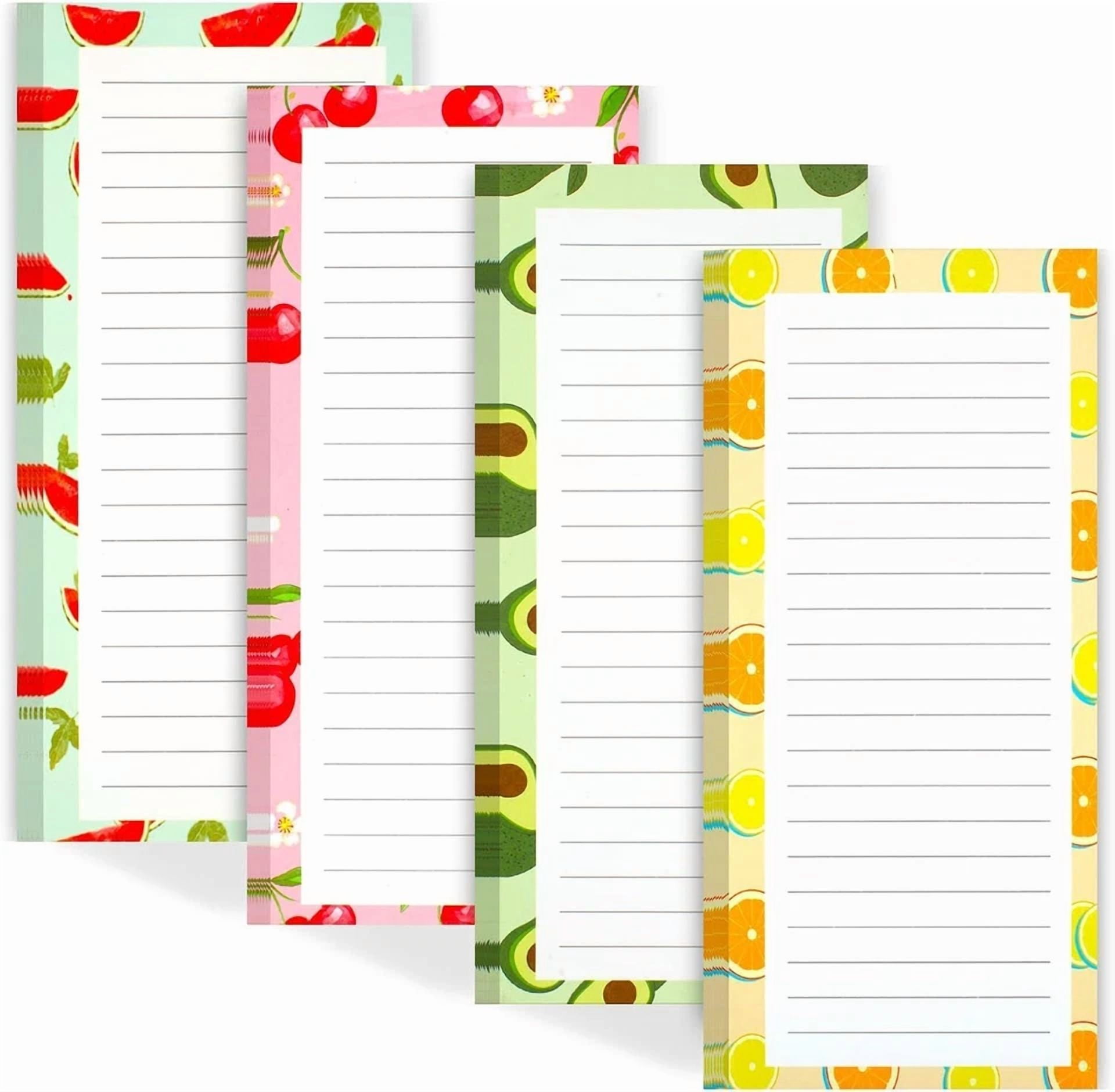 BUTTERFLY- 4 Pack Magnetic Notepads For Refrigerator Grocery List Magnet Pad For Fridge 50P