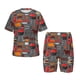 thumbnail image 1 of Balery BBQ Icons Conjunto de Pijama Infantil de Manga Corta con Estampado – Ropa de Dormir de Algodón Suave-Small, 1 of 6
