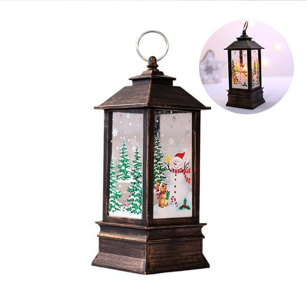 Rustic Christmas Decor Lantern Battery Operated Led Candle Lamp Seasonal Decorations Walmart Com Walmart Com