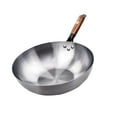 kowaku Nonstick Wok Wok Pan Cooking Wok Gas Wood Handle Sauce Pan