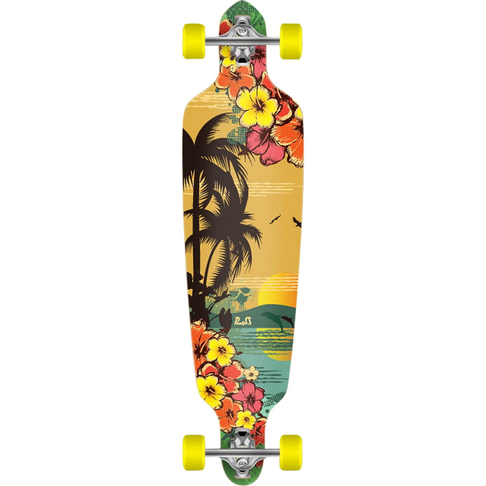 Punked Skateboards Tropical Longboard Complete Skateboard 10" x 39.7