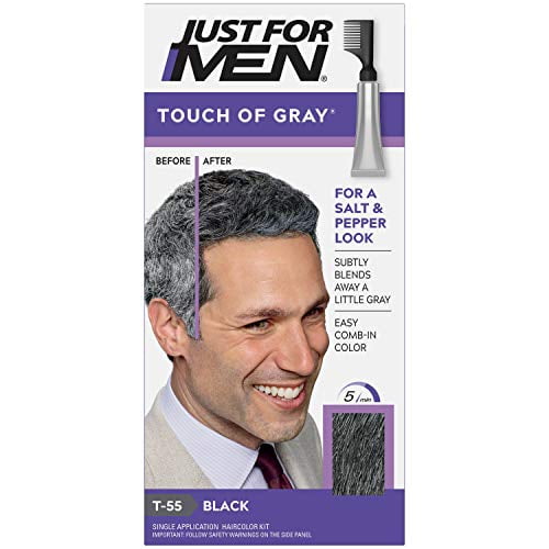 Just For Men Touche de Couleur de Cheveux Gris, Gris Noir (6 Pack)