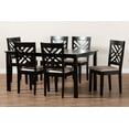 thumbnail image 7 of Wholesale Interiors 7-Piece Adult Transitional Sand Fabric Dining Furniture Set Espresso Brown, 7 of 7