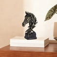 thumbnail image 4 of Mecorevxz 5" Animal Horses Head Bust Table Sculpture Retro Resin Home Decor Statue for Bedroom,Living Room,Dining Desk,Office,Study and Coffee Tables(Black), 4 of 7
