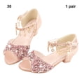 thumbnail image 3 of Sonducket Zapatos de bailarina con purpurina para niñas, cuñas de ballet, sandalias de punta abierta con cordones para zapatos, traje de Type2 NO2, 3 of 6