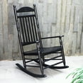Alston Solid Wood Porch Rocking Chair Black Finish