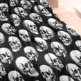 thumbnail image 3 of Black White Skull Pattern Blanket,Comfortable Soft Flannel Throw Blanket,All Season,Warm Lightweight Blankets for Sofa Bed Couch Living Room Chair,30"x40", 3 of 4