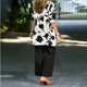 thumbnail image 5 of Pantalones Y Conjunto Superior para las Mujeres Pantalones de Piernas Anchas de Tres Piezas Que Coinciden Longline Duster Jacket Vestido de Cárdigan Floral Marino Sólido, 5 of 5