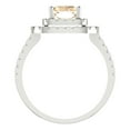 thumbnail image 4 of 2.62 ct Emerald Cut Natural Morganite with Simulated Diamond Halo Accents 18K White Gold Womens Engagement Ring, 4 of 5